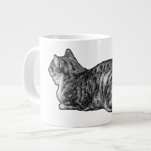 Tabby with Paws Tucked Grote Koffiekop (Links)