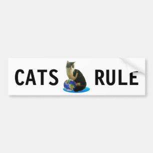 Tabbykat & aardbol bumpersticker
