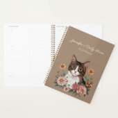 Tabbykat bloemmotief planner (Display)