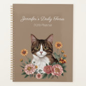 Tabbykat bloemmotief planner (Voorkant)
