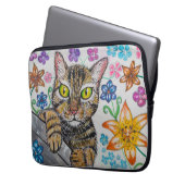 Tabbykat en bloemen Elektronische tas (Voorkant Links)