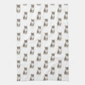 Tabbykat (grijs) theedoek (Verticaal)