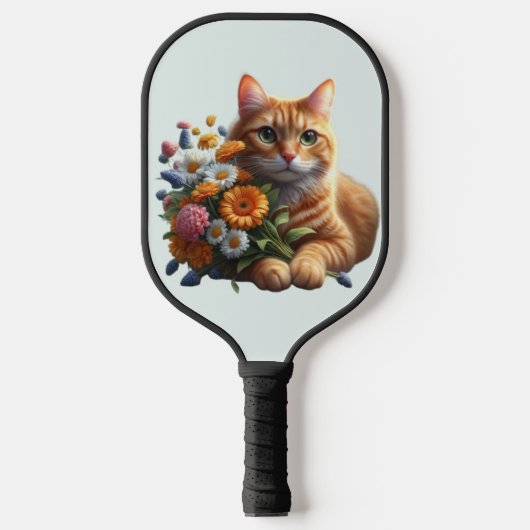 Tabbykat in bloei pickleball paddle (Voorkant)