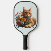 Tabbykat in bloei pickleball paddle (Achterkant)