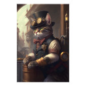 Tabbykat in een steampunk outfit AI-systeem Foto Afdruk (Voorkant)