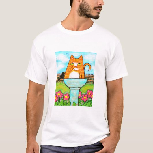 Tabbykat in het bad t-shirt (Voorkant)