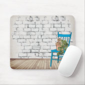 Tabbykat in potten Plant Muismat (Met muis)