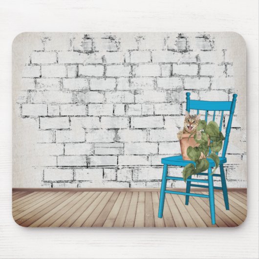 Tabbykat in potten Plant Muismat (Voorkant)