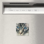Tabbykat met blauwe ogen Close-up Magneet (Insitu (Vaatwasser))
