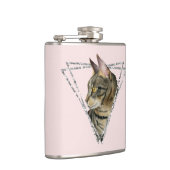 Tabbykat met zilvergeometrische glitter heupfles (Rechts)