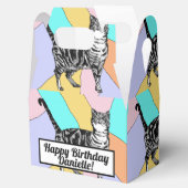 Tabbykat pastel verjaardag katten cake favorietend bedankdoosjes (Geopend)