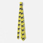 Tabbykatten Striped Black White Mannen Stropdas (Achterkant)