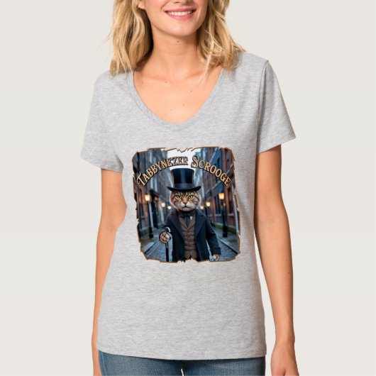 Tabbynezer Scrooge Fotografisch – Tabby Schroef T-shirt (Voorkant)
