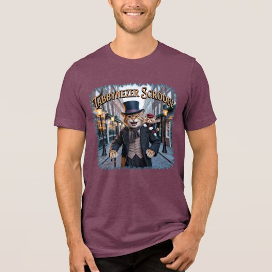 Tabbynezer Scrooge Illustratie – Tabby Schroef Tri-Blend Shirt (Voorkant)