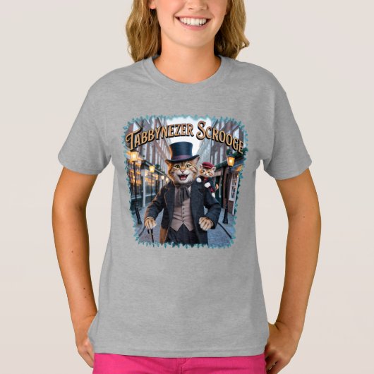 Tabbynezer Scrooge Illustration – Tabby Scrooge T-shirt (Voorkant)