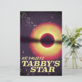 Tabby's ster ruimteposter briefpapier (Staand voorkant)