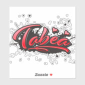Tabea red Heart Graffiti Aufkleber Sticker (Vel)
