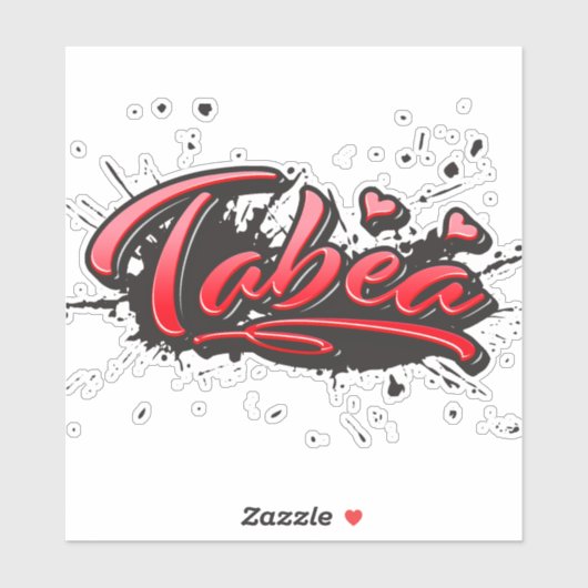 Tabea red Heart Graffiti Aufkleber Sticker (Vel)
