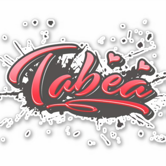 Tabea red Heart Graffiti Aufkleber Sticker (Voorkant)