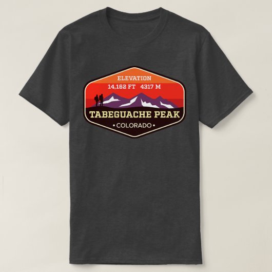 Tabeguache Peak Colorado 14ers bergbeklimmen B T-shirt (Design voorkant)