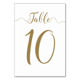 Tabel 10 Gold Wedding Table Numbers Kaart