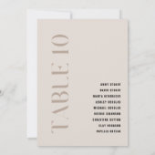 Tabel 10 Modern vet beige trouwtafel nummer Kaart (Achterkant)