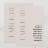 Tabel 10 Modern vet beige trouwtafel nummer Kaart (Voorkant / Achterkant)