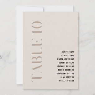 Tabel 10 Modern vet beige trouwtafel nummer Kaart