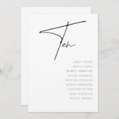 Tabel 10 Moderne sjabloon aantal bruiloft Kaart (Voorkant / Achterkant)