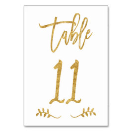 Tabel 11 | Elegant gouden handschrift geborstelde  Kaart