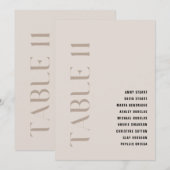 Tabel 11 Modern vet beige trouwtafel nummer Kaart (Voorkant / Achterkant)