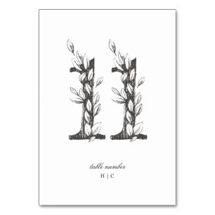 Tabel 11 Mooie Floral-sketched Wreath Wedding Kaart