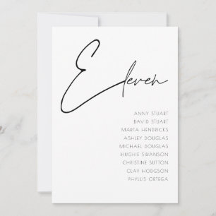 Tabel 11 sjabloon voor moderne weddenschappen kaart