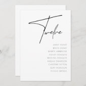 Tabel 12 sjabloon voor moderne weduwentafel kaart (Voorkant / Achterkant)