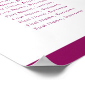 TABEL 12 tabellen roze pruimen kruis Poster (Hoek)