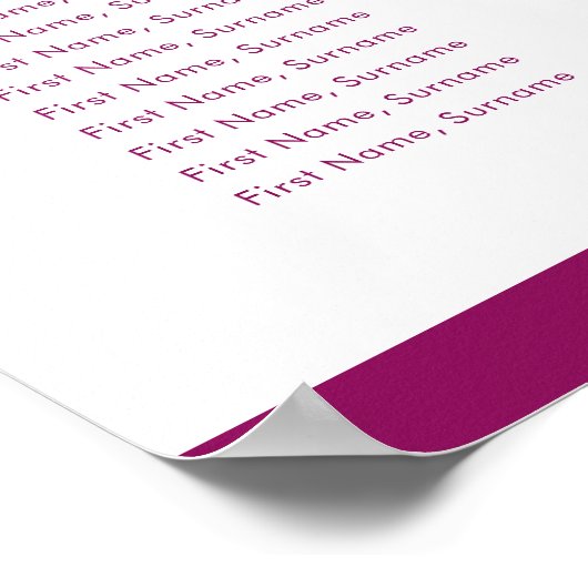 TABEL 12 tabellen roze pruimen kruis Poster (Hoek)