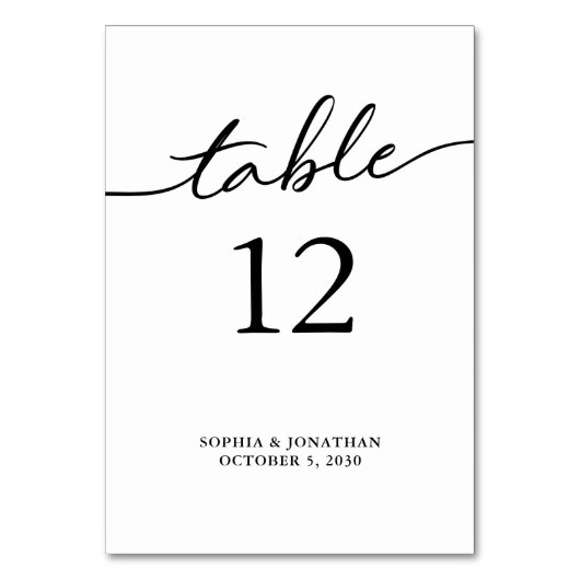 Tabel 12 Zwarte kalligrafie Aangepast huwelijk Kaart (Voorkant)