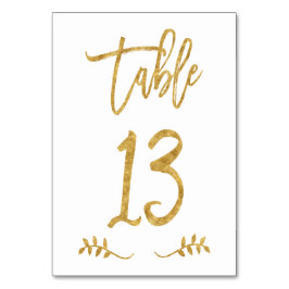 Tabel 13 | Elegant gouden handschrift geborstelde  Kaart