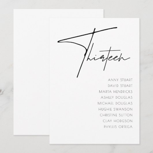 Tabel 13 sjabloon voor moderne weddenschappen kaart (Voorkant / Achterkant)