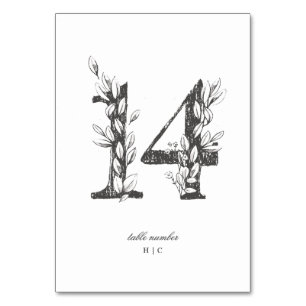 Tabel 14 Mooie Floral Sketched Wreath Wedding Kaart