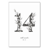 Tabel 14 Mooie Floral Sketched Wreath Wedding Kaart (Voorkant)