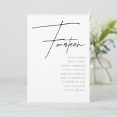 Tabel 14 sjabloon voor moderne weduwentafel kaart (Staand voorkant)