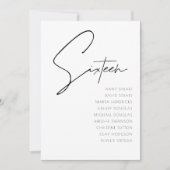 Tabel 16 sjabloon voor moderne weduwentafel kaart (Voorkant)