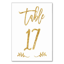 Tabel 17 | Elegant gouden handschrift geborstelde  Kaart