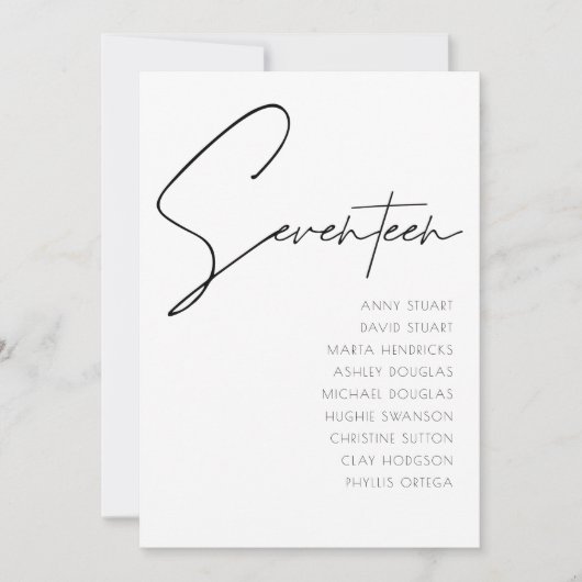 Tabel 17 sjabloon voor moderne weddenschappen kaart (Voorkant)