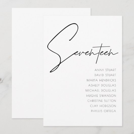 Tabel 17 sjabloon voor moderne weddenschappen kaart (Voorkant / Achterkant)