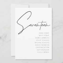 Tabel 17 sjabloon voor moderne weddenschappen kaart