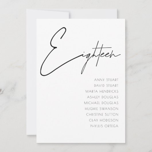 Tabel 18 sjabloon Moderne wedloop Kaart (Voorkant)