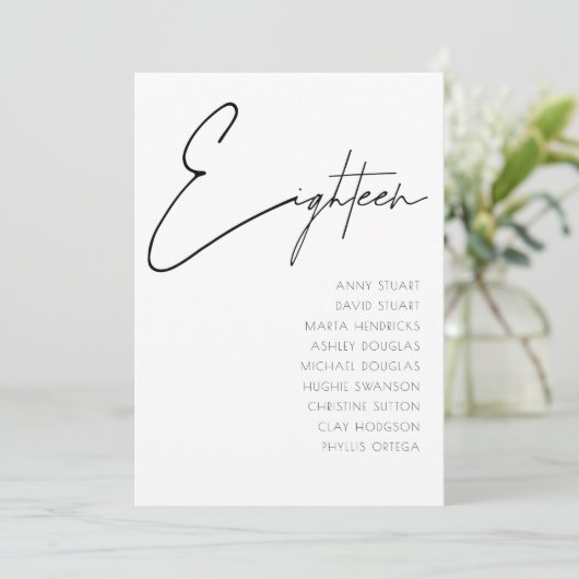 Tabel 18 sjabloon Moderne wedloop Kaart (Staand voorkant)