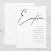 Tabel 18 sjabloon Moderne wedloop Kaart (Voorkant / Achterkant)